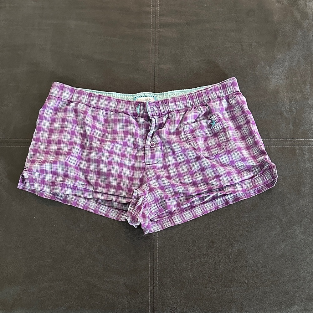 Aerie Purple Plaid Women's Pajama Shorts